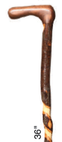 Hiking/ Walking Stick- 36" Spiraled Hickory Cane