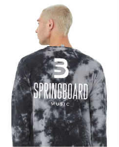 Bella + Canvas FWD Fashion Unisex Tie-Dye Pullover Sweatshirt- White/ Gray & Black