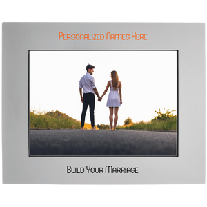 BYM- 5" x 7" Gray Aluminum Photo Frame- Personalized - Laser Engraved