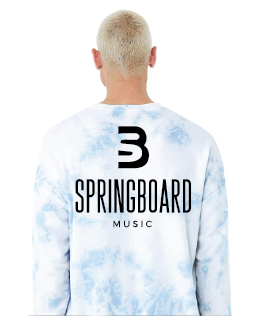 Bella + Canvas FWD Fashion Unisex Tie-Dye Pullover Sweatshirt- White/ Sky Blue