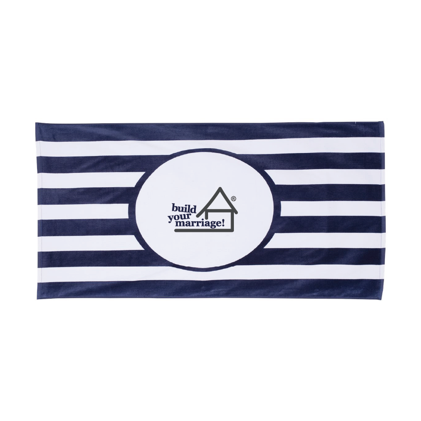 BYM- Carmel Towel Company - Striped Beach Towel - Embroidered
