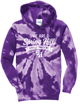 Youth Tie-Dye Pullover Hooded Sweatshirt- We Are Spring Hill- SH Elementary