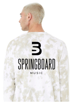 Bella + Canvas FWD Fashion Unisex Tie-Dye Pullover Sweatshirt- White/ Olive Oil