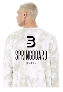 Bella + Canvas FWD Fashion Unisex Tie-Dye Pullover Sweatshirt- White/ Olive Oil