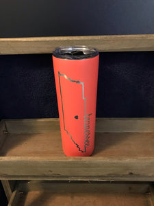 Laser Etched Tumblers- 20 oz. Heart Tennessee State Border