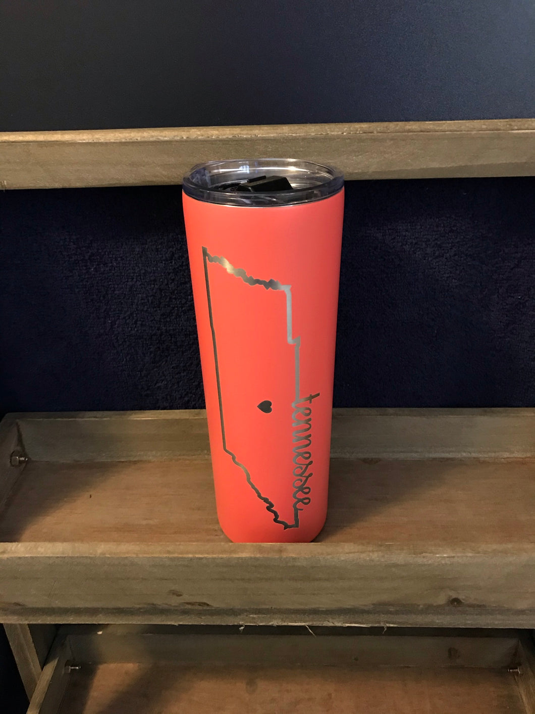 Laser Etched Tumblers- 20 oz. Heart Tennessee State Border