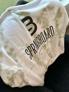 Bella + Canvas FWD Fashion Unisex Tie-Dye Pullover Sweatshirt- White/ Olive Oil