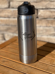 WHOLESALE- min (12) ...20 oz. Water Bottle- Stainless Steel # 5 Logo College Grove w/antlers