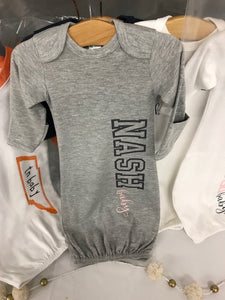 NASH Baby- Baby Gown- Nash Baby- Solids- Grey