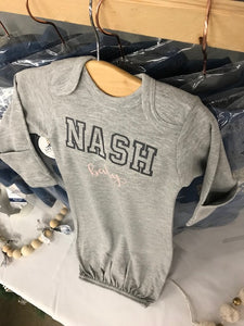 NASH Baby- Baby Gown- Nash Baby- Solids- Grey